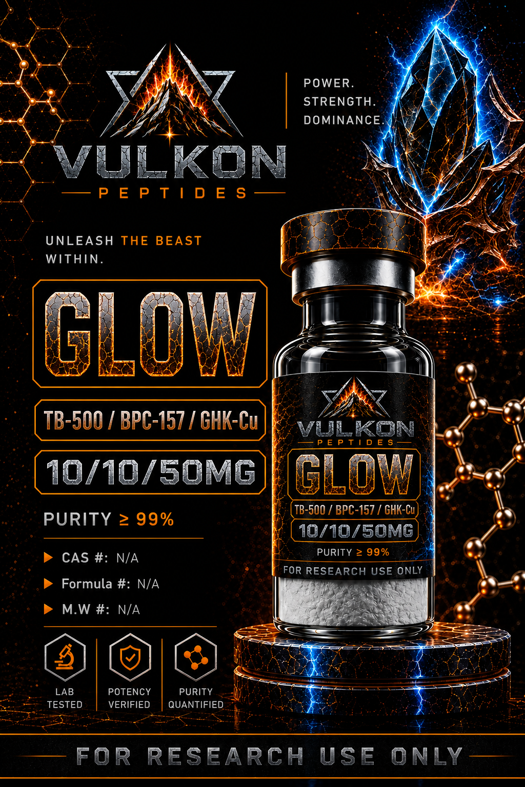 VULKON GLOW (TB-500/BPC-157/GHK-Cu) (10/10/50mg)